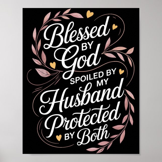 Funny Siled Wife Art For Women Girls Mpy Old Husba Poster (Front)
