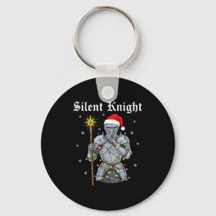 Funny Silent Santa Knight Medieval Christmas Warri Keychain