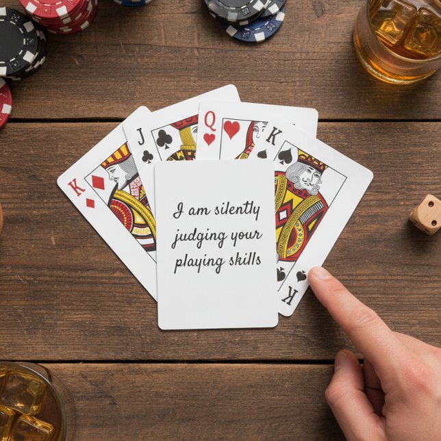 Funny Silently Judging your Playing Skills Playing Cards (Creator Uploaded)