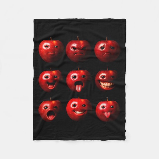 Funny Silly Ai Gen Z Meme Brainrot Humor Fruit Lov Fleece Blanket (Front)