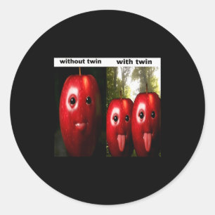 Funny Silly Ai Gen Z Meme Brainrot Humor Twins Bro Classic Round Sticker