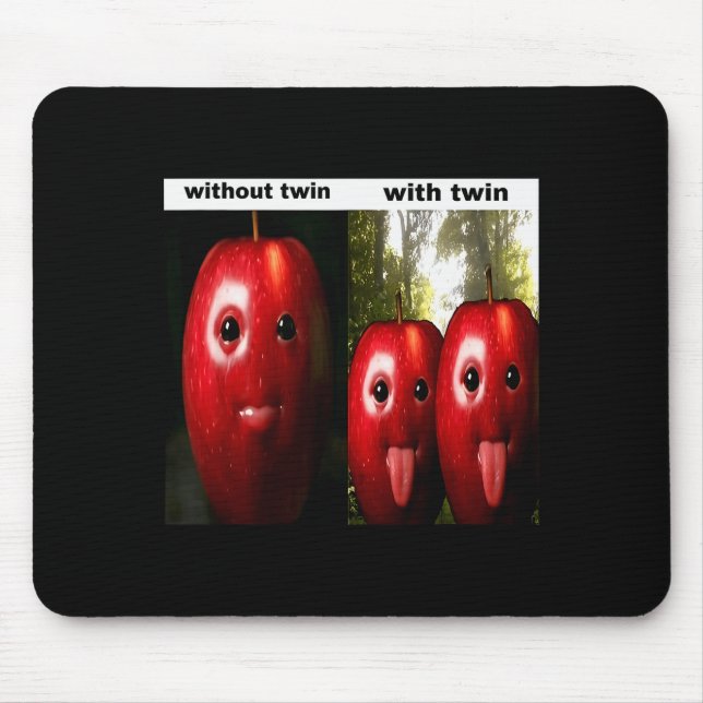 Funny Silly Ai Gen Z Meme Brainrot Humor Twins Bro Mouse Pad (Front)