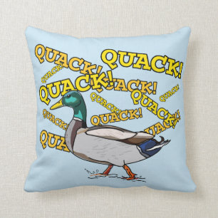 Funny Silly Cute Walking Male Mallard Quack Quack Throw Pillow