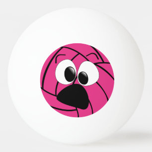 Funny Silly Face Pink Volleyball Ping Pong Ball