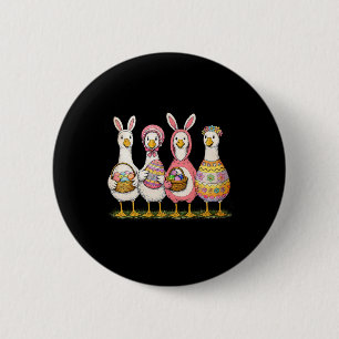 Funny Silly Goose Bunny Rabbit Eggs Happy Easter T 2 Inch Round Button
