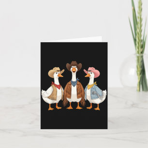 Funny Silly Goose Cowboy Western Cowgirl Goose Hum Card