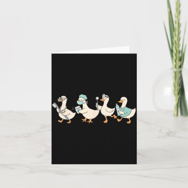 Funny Silly Goose Dental Tooth th Dentist istant Card (Front)