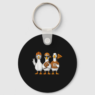 Funny Silly Goose Duck Football Fall Football Game Keychain