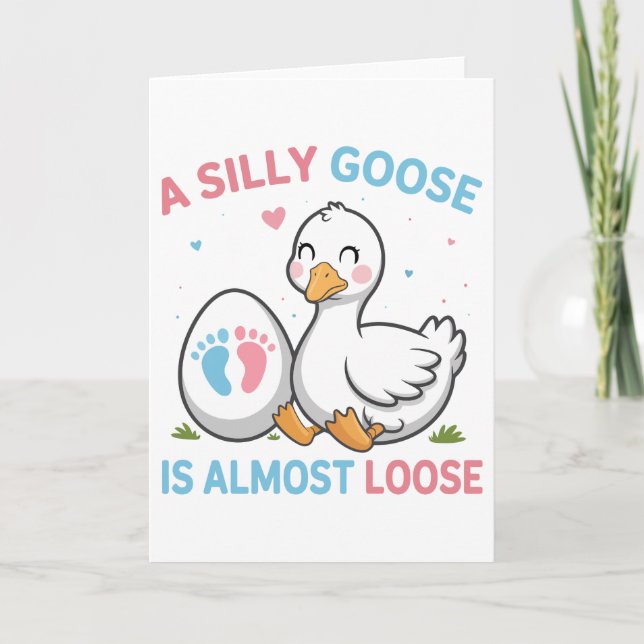Funny Silly Goose Greeting Card | Cute Meme Card (Front)
