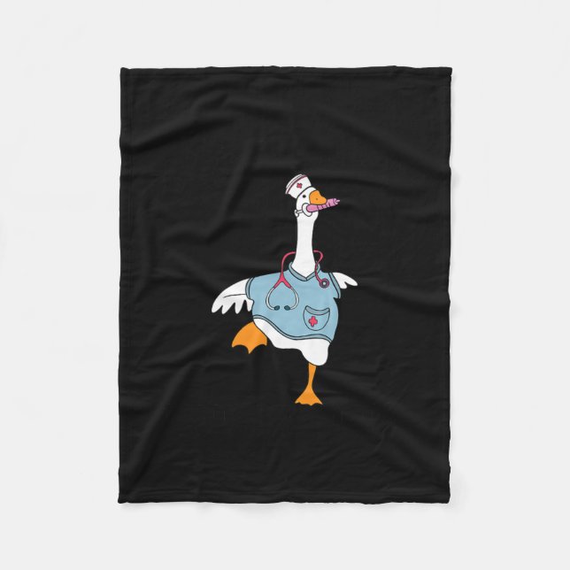Funny Silly Goose Nurse Club School Nurse Student  Fleece Blanket (Front)