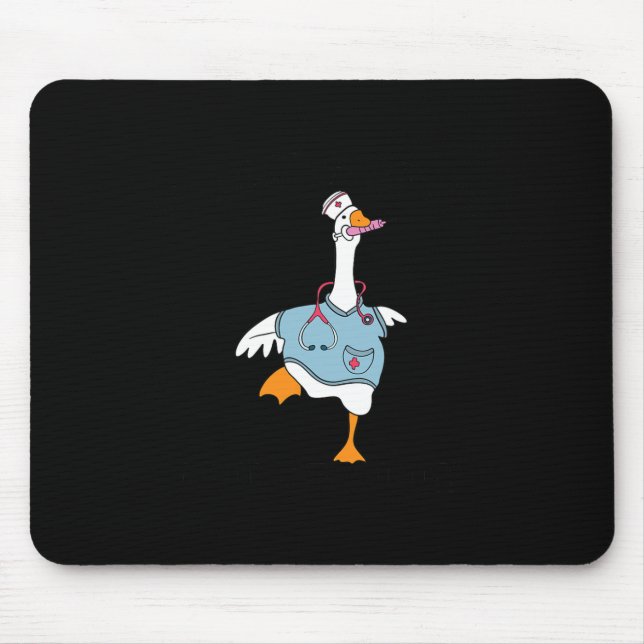 Funny Silly Goose Nurse Club School Nurse Student  Mouse Pad (Front)