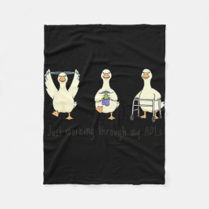 Funny silly goose ot occupational therapist back fleece blanket
