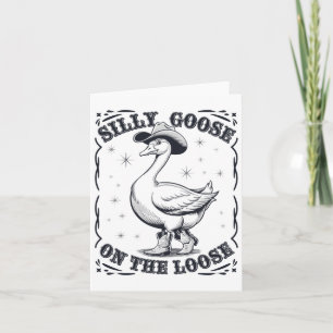 Funny Silly Goose Teacher Club Animal Lover Groovy Card