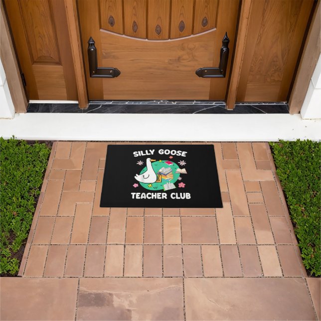 Funny Silly Goose Teacher Club Animal Lover Groovy Doormat (Outdoor)
