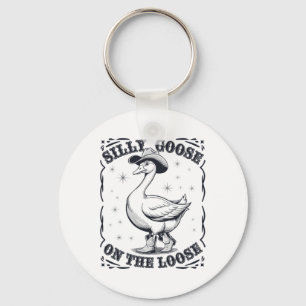 Funny Silly Goose Teacher Club Animal Lover Groovy Keychain