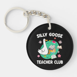 Funny Silly Goose Teacher Club Animal Lover Groovy Keychain