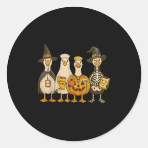 Funny Silly Goose Teacher Halloween Trick Or Teach Classic Round Sticker