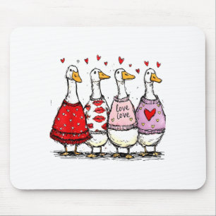 Funny Silly Goose Valentine Trendy Valentine's Day Mouse Pad