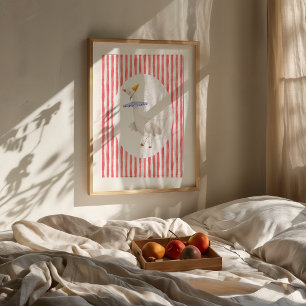 Funny Silly Goose Watercolor Print