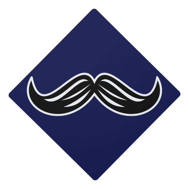 Funny Silly Graduation Moustache For Grads Graduation Cap Topper (Front)