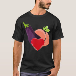 Funny Silly Grinder Emoji Love Peach  Eggplant Hum T-Shirt