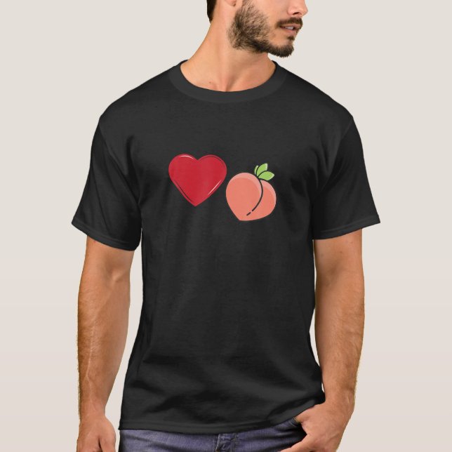 Funny Silly Grinder Love Peach Gay Pride Humour T-Shirt (Front)
