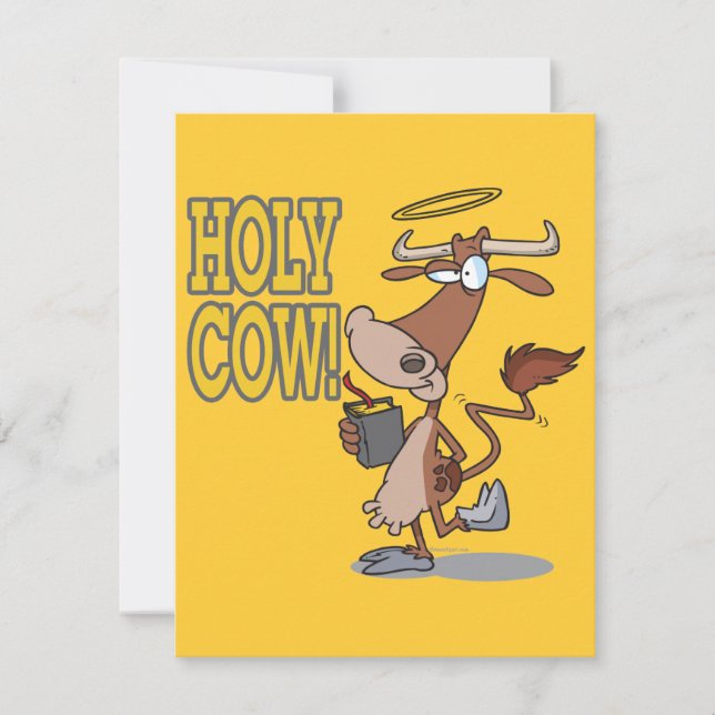 funny silly holy cow cartoon character (Front)