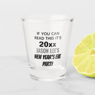 Funny Silver New Year's Eve Party Custom Shot Glass