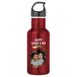 Funny Simple Moustache Happy Father's Day Photo 532 Ml Water Bottle