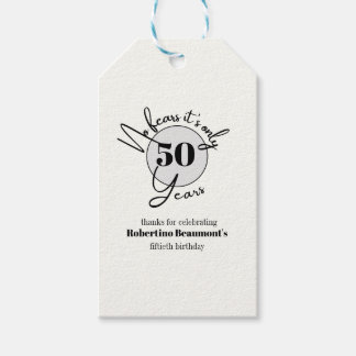Funny Simple No Fears 50th birthday party Gift Tags
