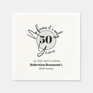 Funny Simple No Fears 50th birthday party Napkin