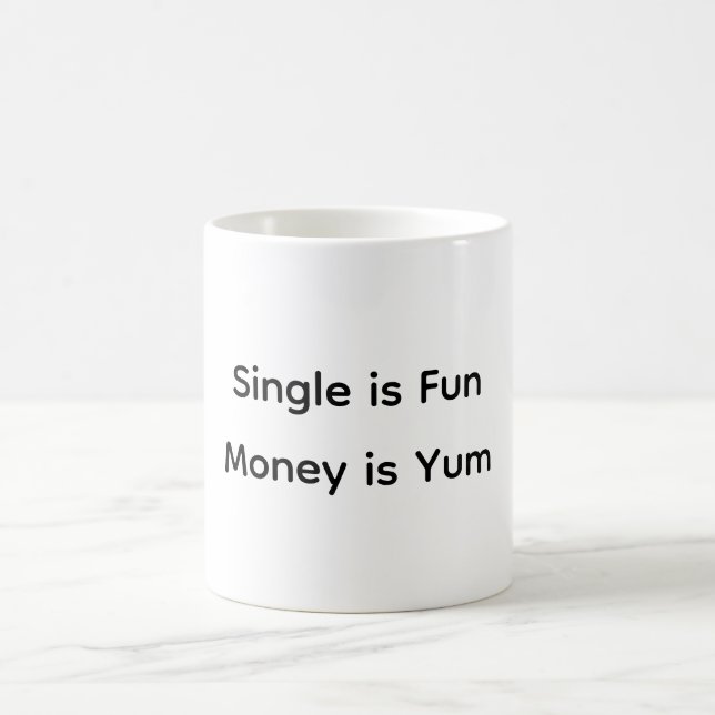 Funny Single After Break-Up Jokes Typography Coffee Mug (Center)