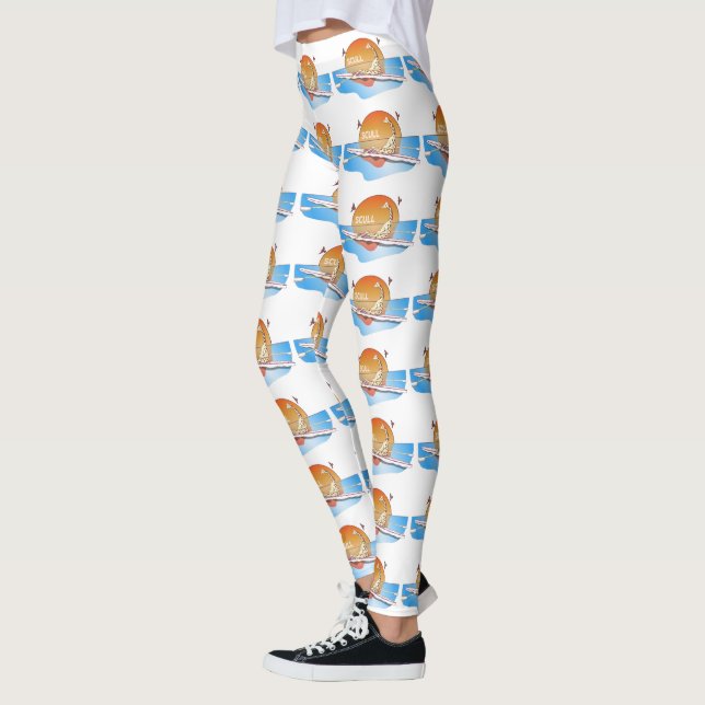 Funny single skulls rowing leggings (Left)