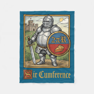 Funny Sir Cumference Medieval Knight Artwork Fleece Blanket