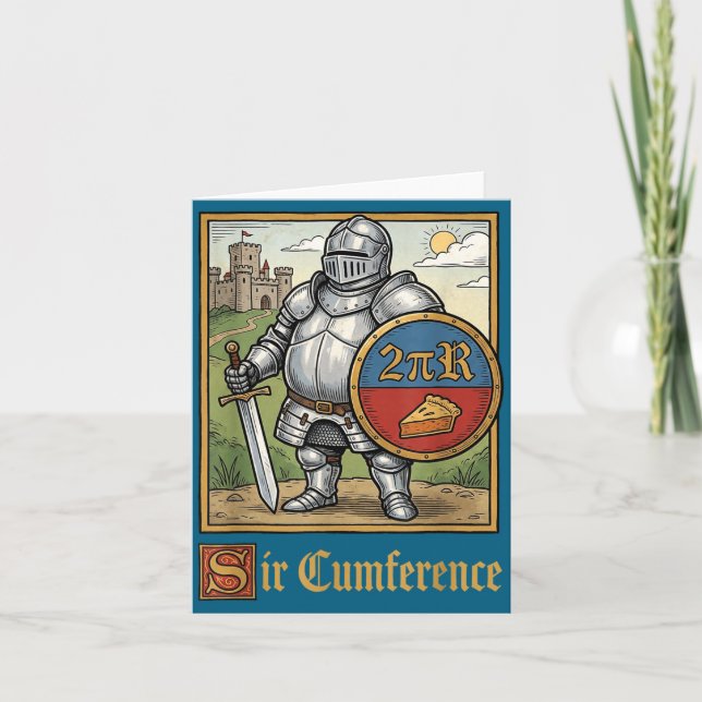 Funny Sir Cumference Medieval Knight Illustration Card (Front)