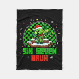 Funny Six Seven 67 Bruh Meme 6 7 Santa Christmas P Fleece Blanket