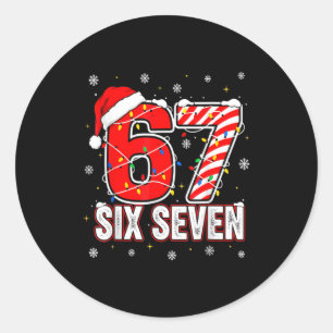 Funny Six Seven 67 Christmas Holiday Women Kids Xm Classic Round Sticker
