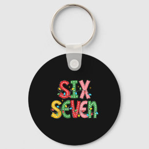 Funny Six Seven 67 Christmas Teacher Meme For Men Keychain