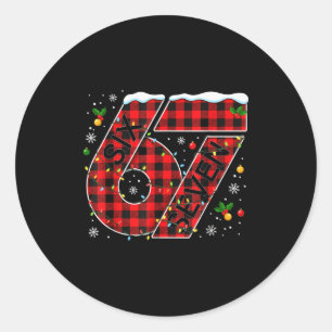 Funny Six Seven 67 Meme 67 Christmas Holiday Women Classic Round Sticker