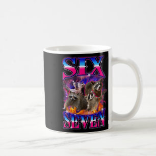 Funny Six Seven 67 Meme 67 Racoon Meme Bootleg Gra Coffee Mug