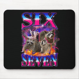 Funny Six Seven 67 Meme 67 Racoon Meme Bootleg Gra Mouse Pad