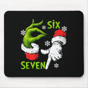 Funny Six Seven 67 Meme 6 7 Christmas Elf Hand Boy Mouse Pad