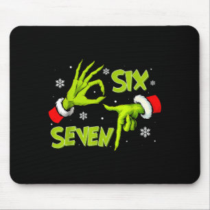 Funny Six Seven 67 Meme 6 7 Christmas Elf Hand Boy Mouse Pad
