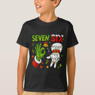 Funny Six Seven 67 Meme 6 7 Christmas Elf Hand Boy T-Shirt