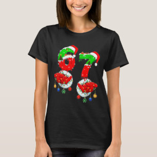 Funny Six Seven 67 Meme 6 7 Christmas Santa Hand B T-Shirt