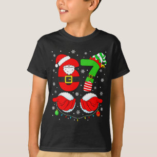 Funny Six Seven 67 Meme 6 7 Elf Santa Christmas Pa T-Shirt