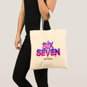 Funny Six Seven 67 Meme Gen Alpha Cool Viral Style Tote Bag