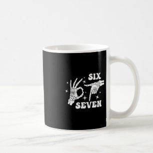 Funny Six Seven 67 Meme Gen Alpha Skeleton Hands Coffee Mug