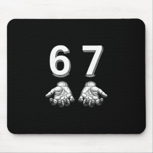 Funny Six Seven 67 Meme Gen Alpha Slang Hands  Mouse Pad