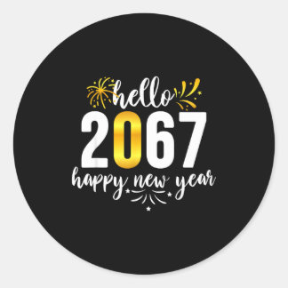 Funny Six Seven 67 Meme Happy New Year Classic Round Sticker